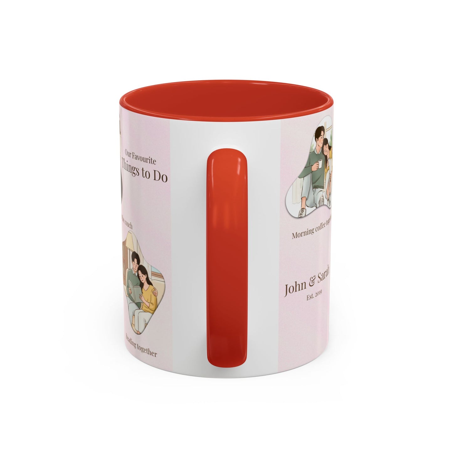 Our Favorite Things to Do Valentine’s Mug – Cozy Couples Illustrated Accent Coffee Mug - 14703