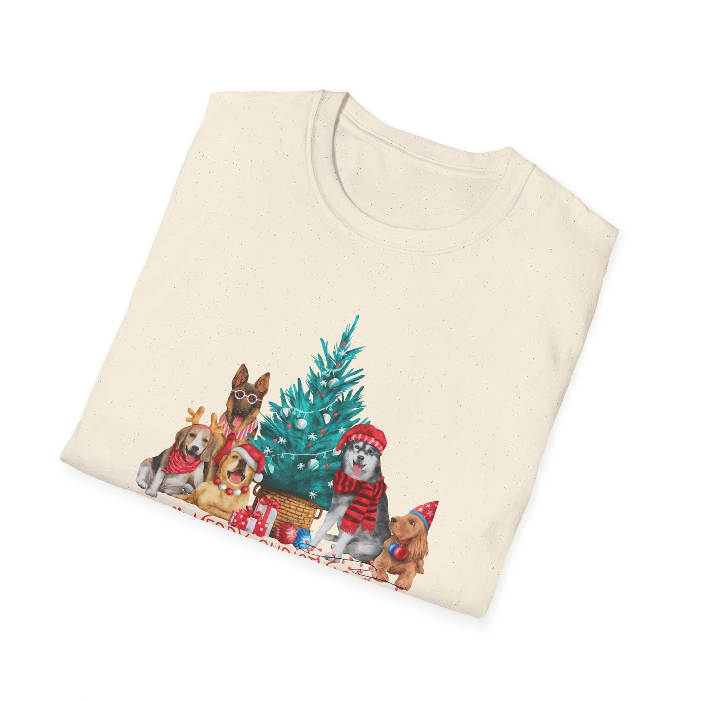 Dogs, Merry Christmas - Unisex Softstyle T-Shirt - 10281