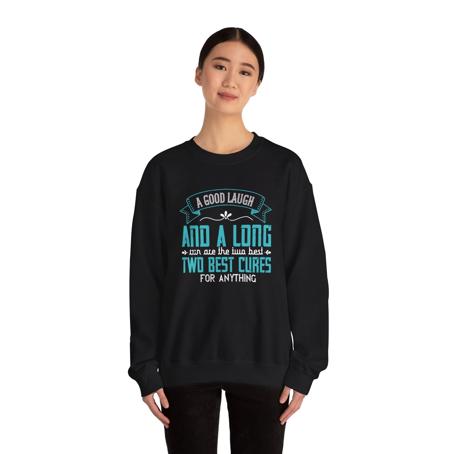 A Good Laugh & A Long Run Are The Best Two Cures For Anything - Unisex Heavy Blend™ Crewneck Sweatshirt