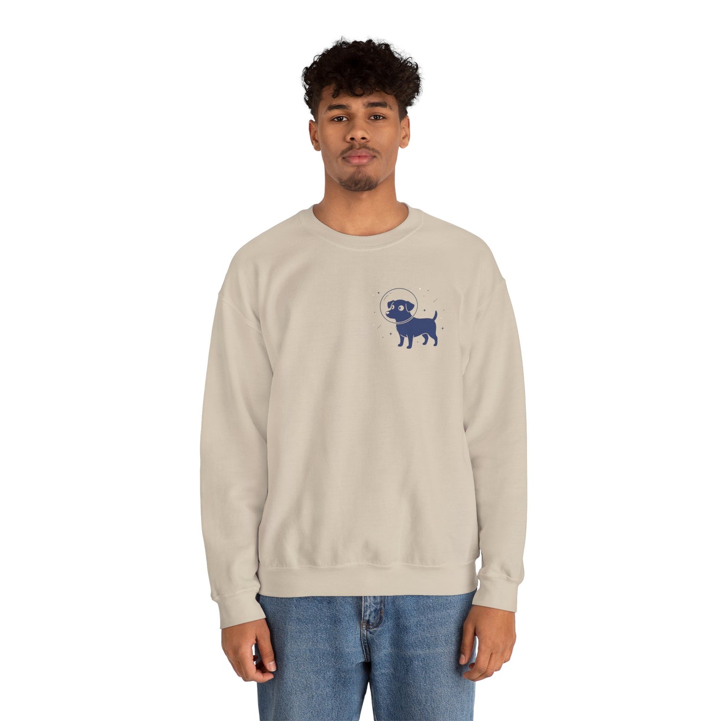 Dog in Space Crewneck Sweatshirt – Space Puppy Graphic Pullover - 14678
