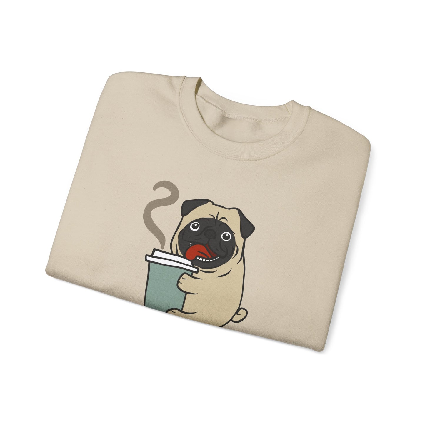 Pug, Coffee is Why I Got Out of Bed This Morning - Unisex Heavy Blend™ Crewneck Sweatshirt - 11317