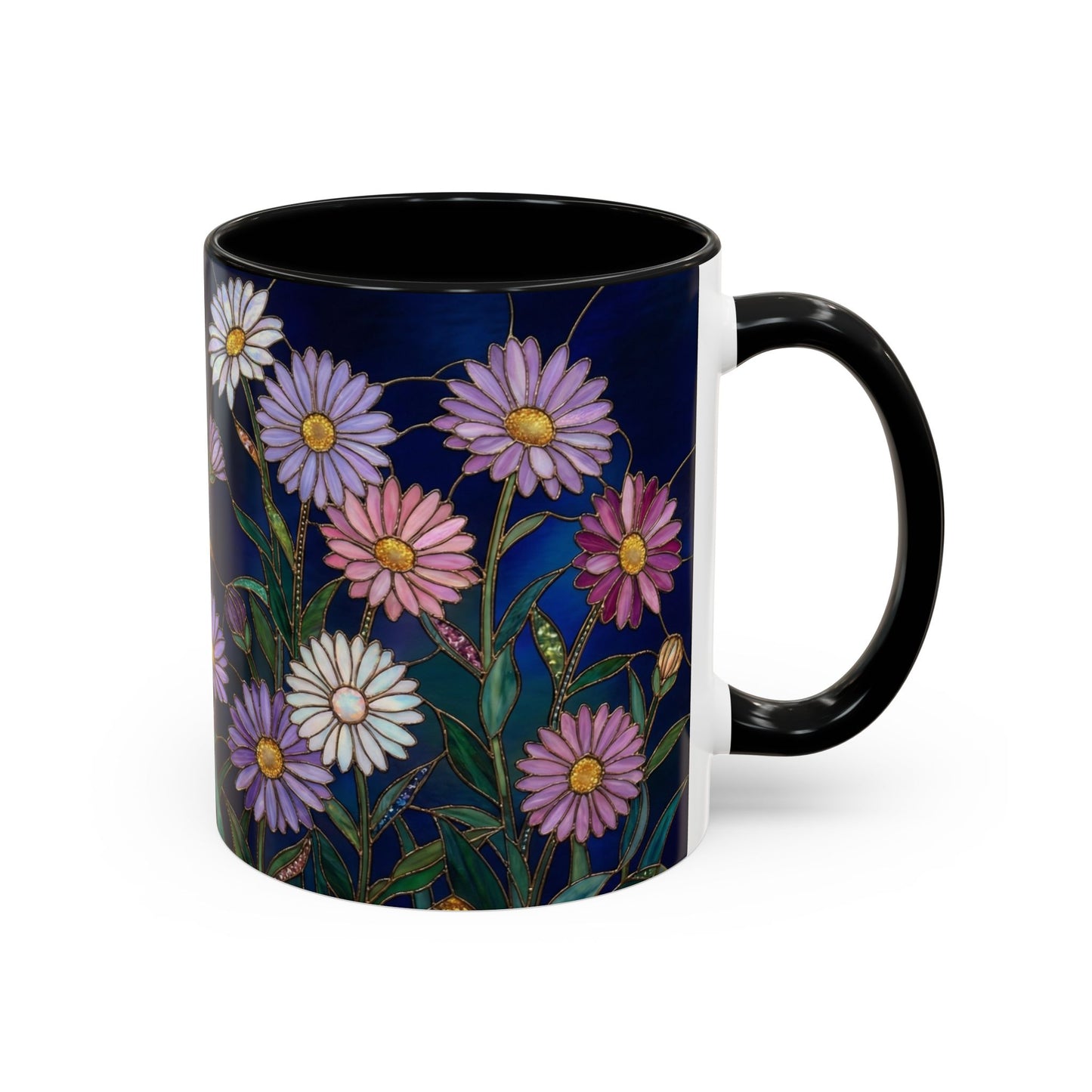 Aster Flower Coffee Mug — Stained Glass Design 11/15oz - 14553