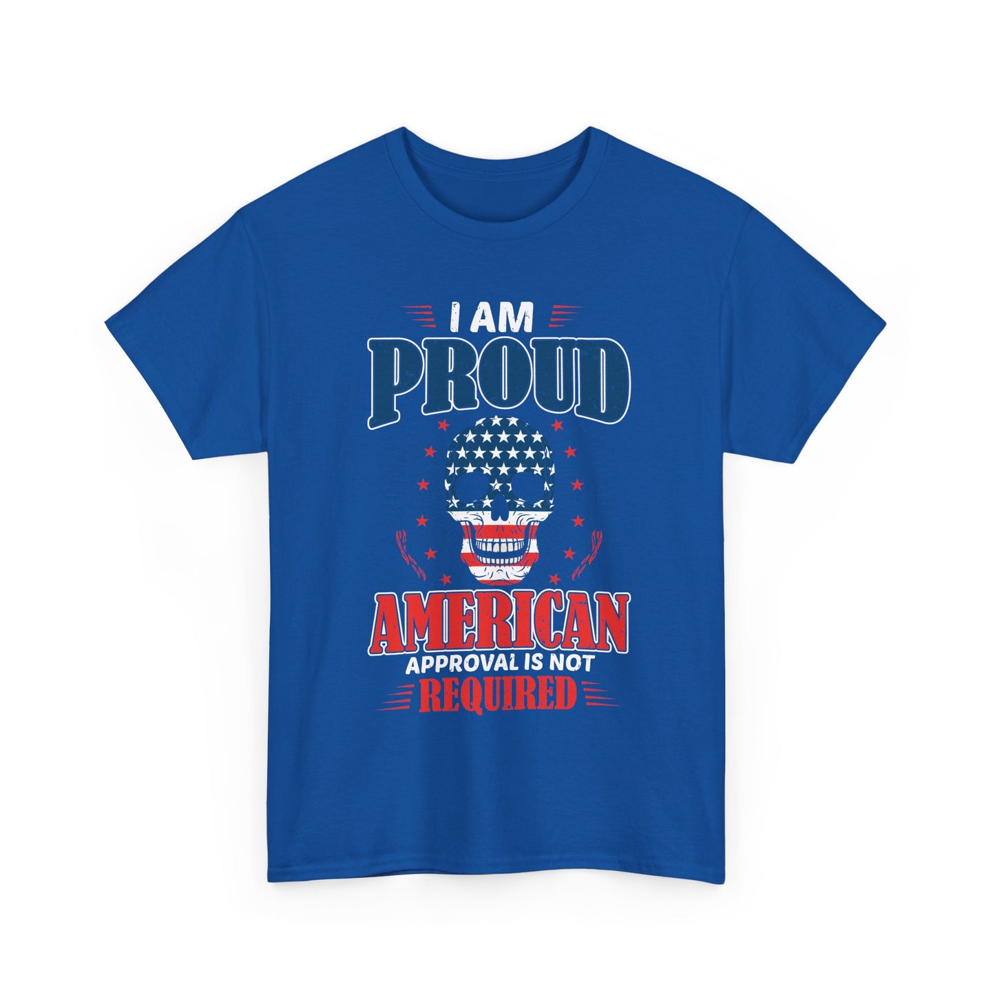 "I'm a Proud American" Unisex Heavy Cotton Tee, Patriotic Shirt, Independence Day Apparel, Casual Wear, Gift for Veterans - 13637