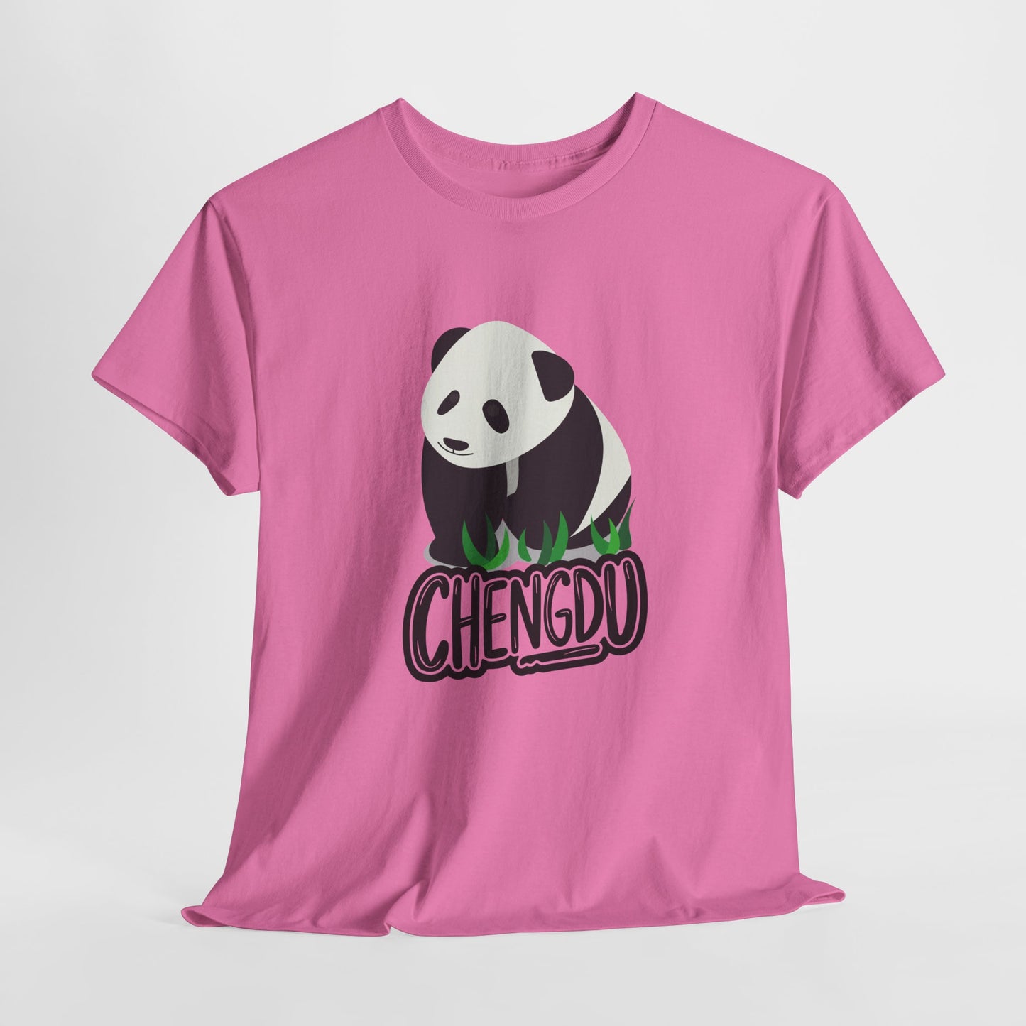 Chengdu Panda Unisex Heavy Cotton Tee - Cozy and Fun Graphic Tee for Animal Lovers - 12206