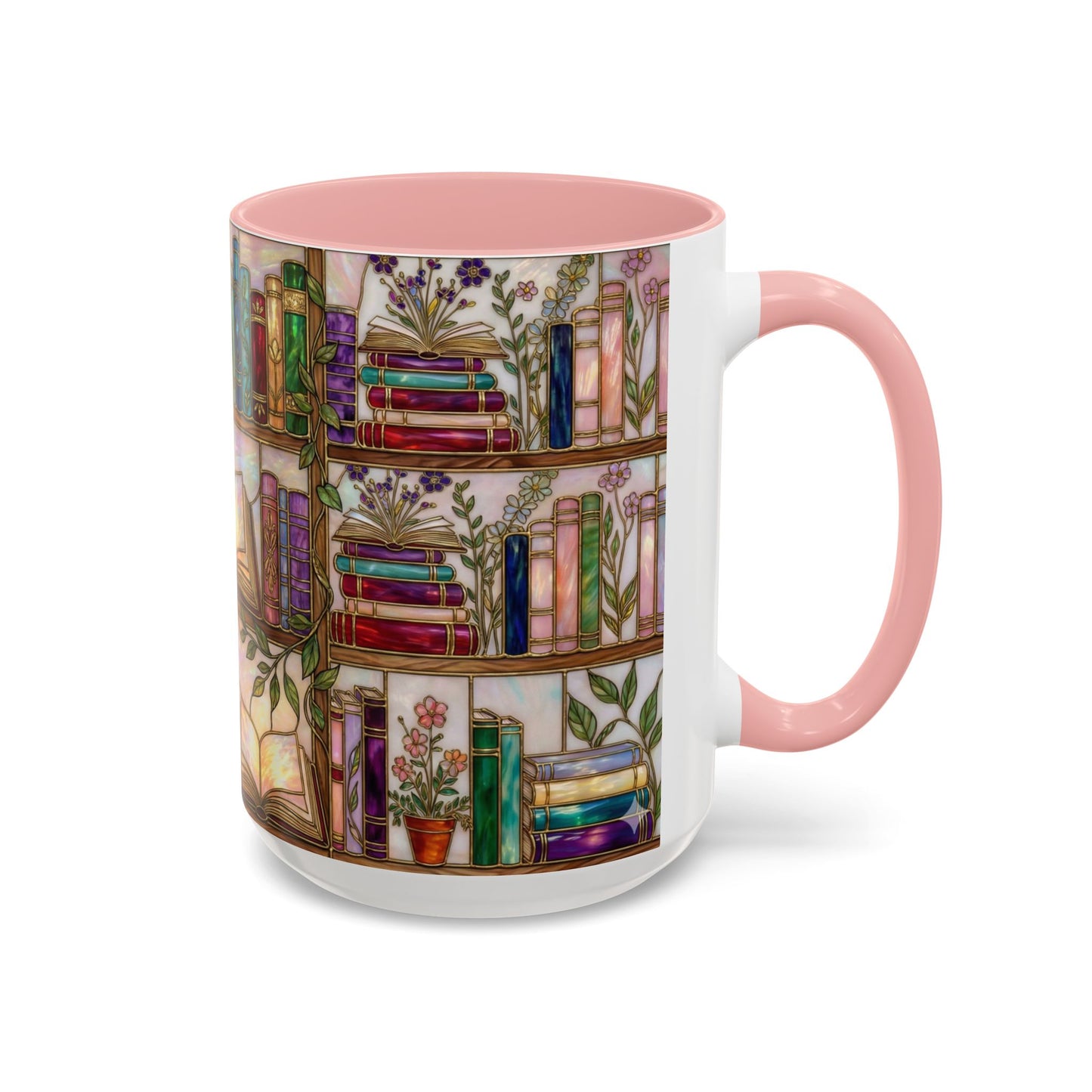 Bookish Accent Coffee Mug — Stained Glass Design (11/15 oz) - 14528