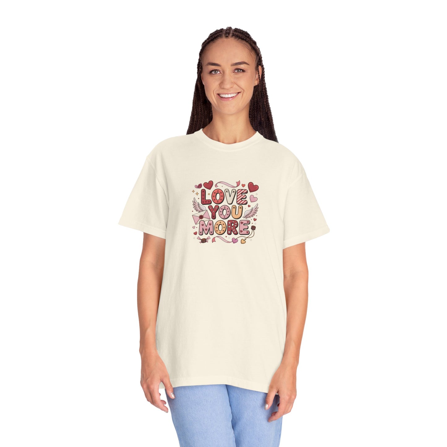 Love You More – Cute Valentine Graphic T-Shirt  - 14740