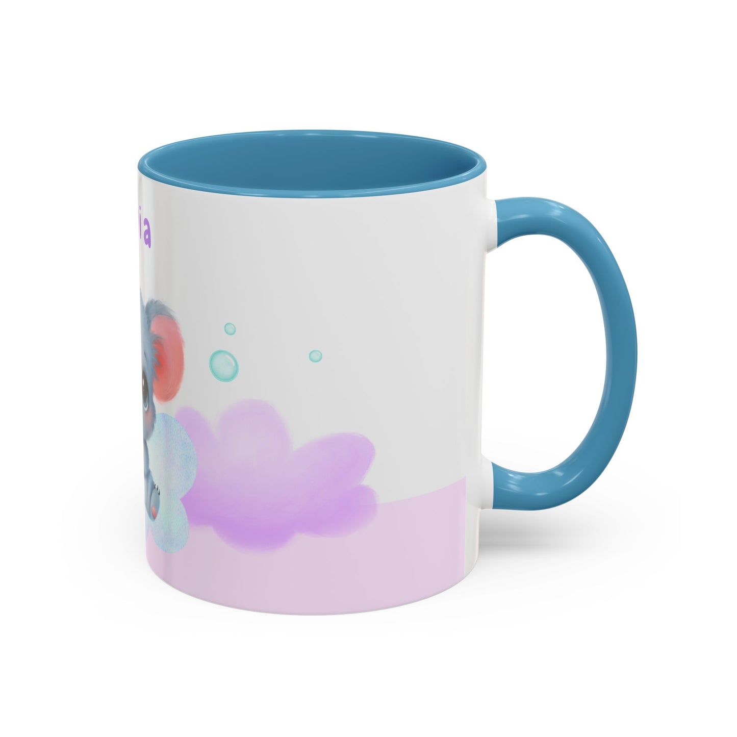 Cute Koala, Olivia, Name Customizable - Accent Coffee Mug (11, 15oz) - 11006