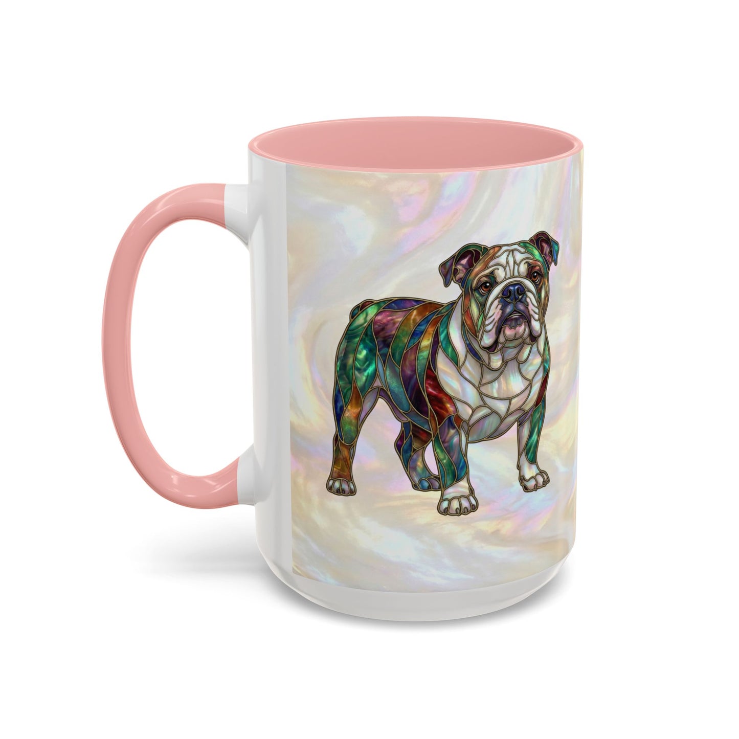 English Bulldog Accent Coffee Mug -Stained Glass Style (11/15oz) - 14630