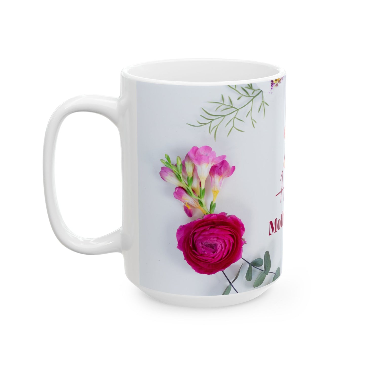Happy Mother's Day Floral Ceramic Mug - Perfect Gift for Moms - 12278