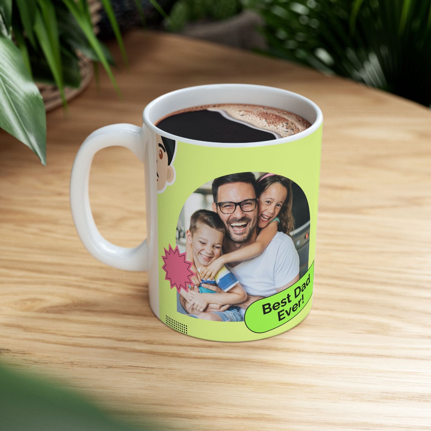 Happy Father's Day Ceramic Mug - Best Dad Ever Coffee Cup, Personalized Gift for Dads, Funny Mug for Him, Birthday Gift, Father's Day - 14052