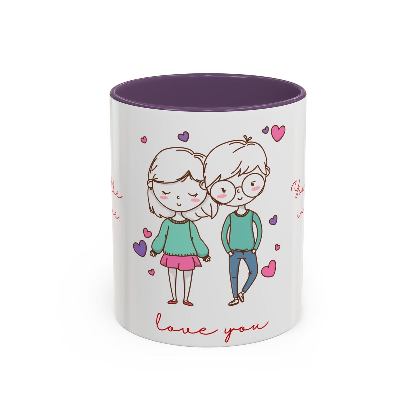 Cute Couple, Love You - Accent Coffee Mug (11, 15oz) - 11472