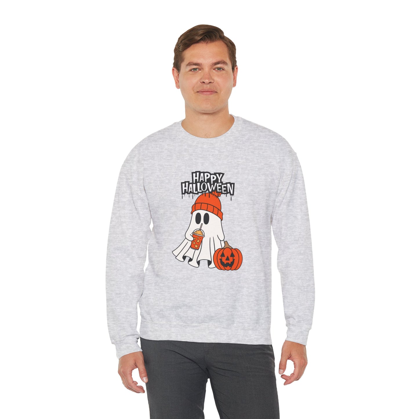 Happy Halloween, Ghost - Unisex Heavy Blend™ Crewneck Sweatshirt