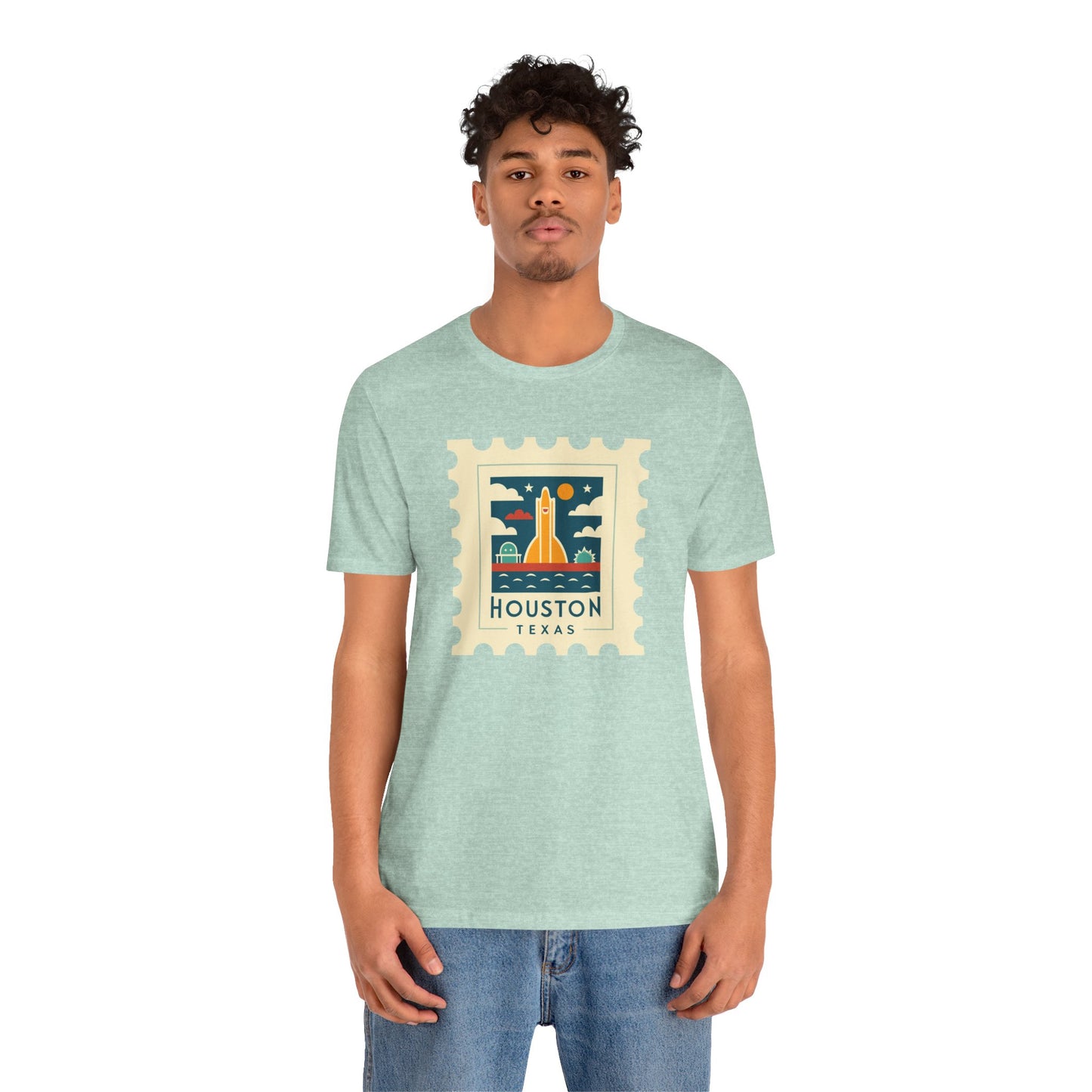 Houston Texas Retro Stamp Unisex Tee - Graphic T-Shirt for Casual Wear - 12143