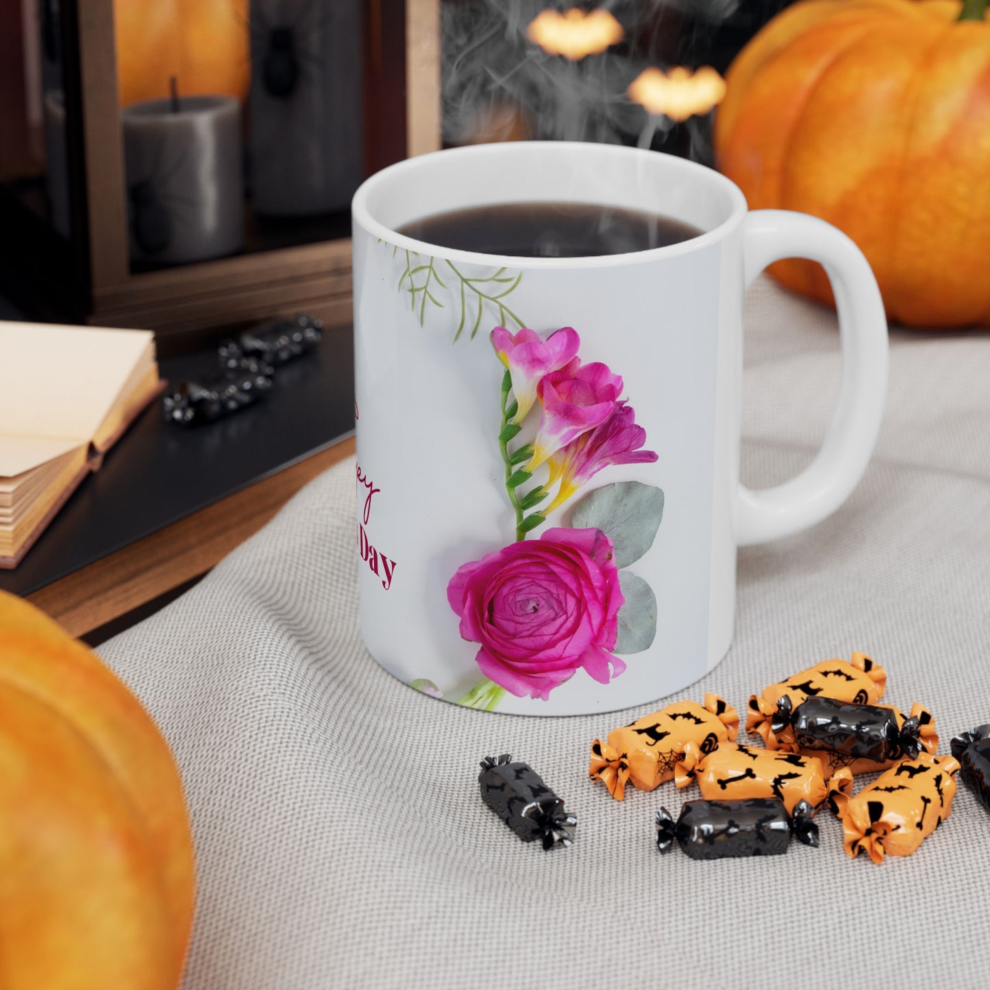 Happy Mother's Day Floral Ceramic Mug - Perfect Gift for Moms - 12278