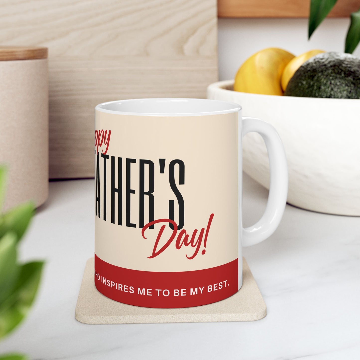 Father's Day Ceramic Mug, Inspirational Gift, Coffee Cup for Dad, Unique Father's Day Present, Tea Mug for Men, Personalized Mug - 14036