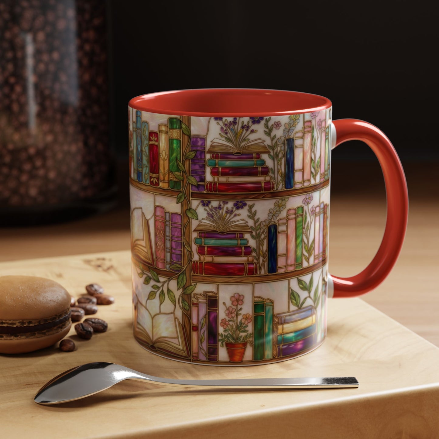 Bookish Accent Coffee Mug — Stained Glass Design (11/15 oz) - 14528