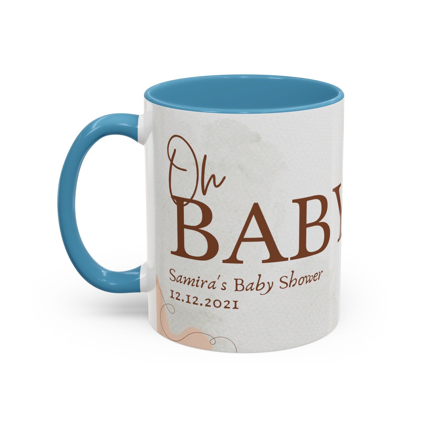 Oh Baby, Samira's Baby Shower, Customizable - Accent Coffee Mug (11, 15oz) - 10882