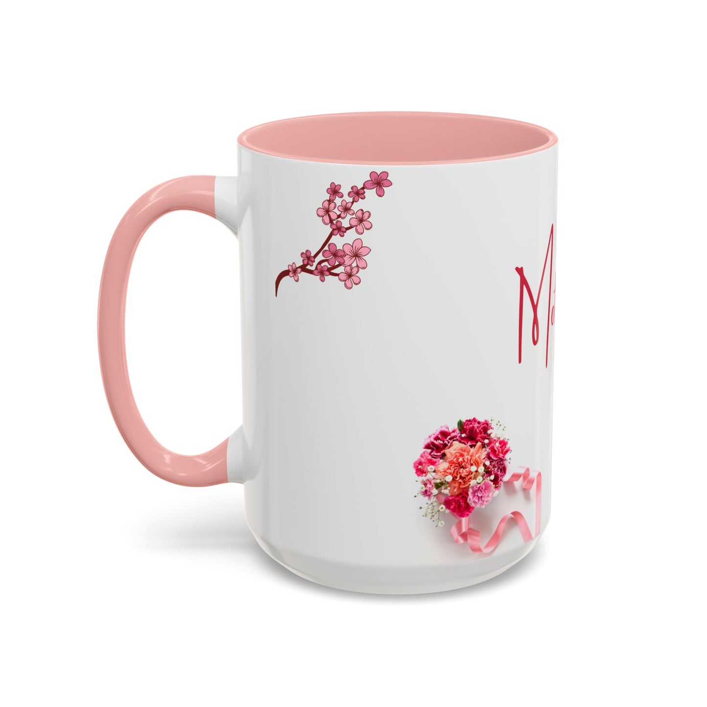 Happy Mother's Day Accent Coffee Mug - Floral Design for Moms - 11868