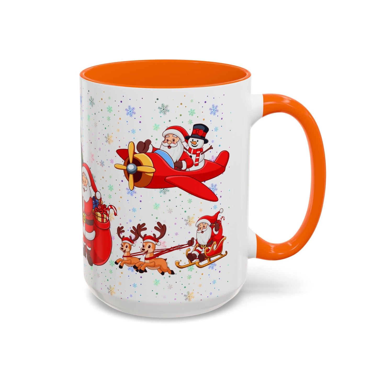 Christmas Party, Santa, Snowman & Reindeer - Accent Coffee Mug (11, 15oz) - 10429