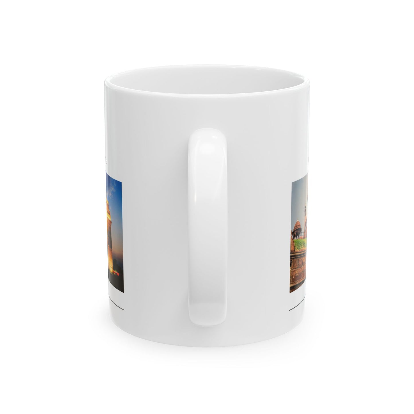 Hello Delhi! Ceramic Mug - 11oz & 15oz Travel Souvenir with Scenic Landmarks - 12025