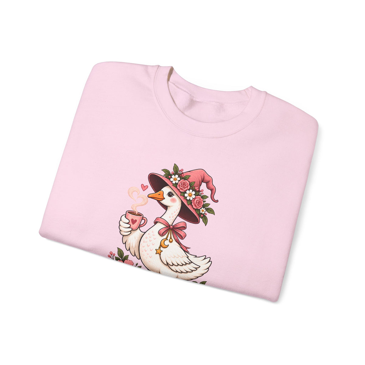 Pretty Little Goose Witch Sweatshirt, Cute Floral Halloween Crewneck - 14532