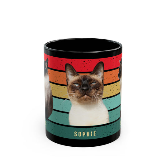 Custom Cat Photo  Black Mug (11oz, 15oz)