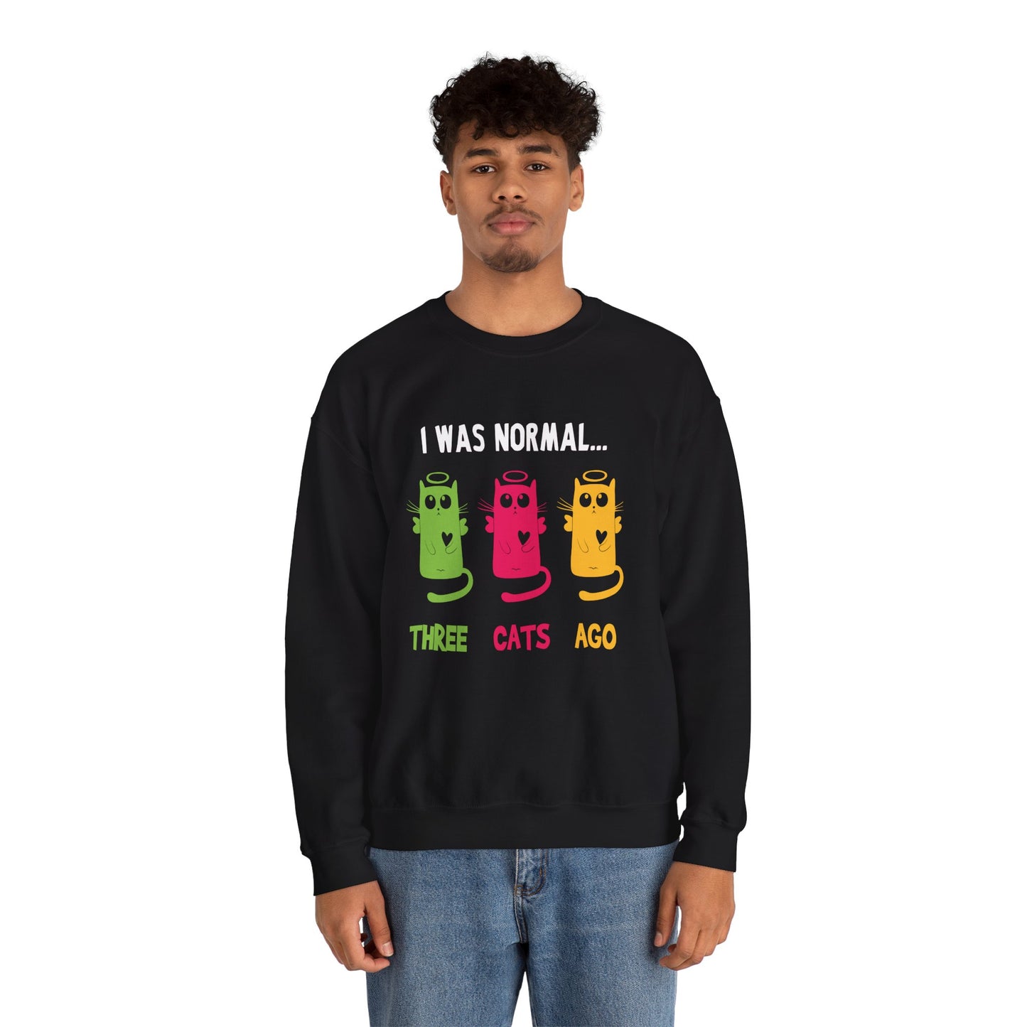 I Was Normal Three Cats Ago - Unisex Heavy Blend™ Crewneck Sweatshirt