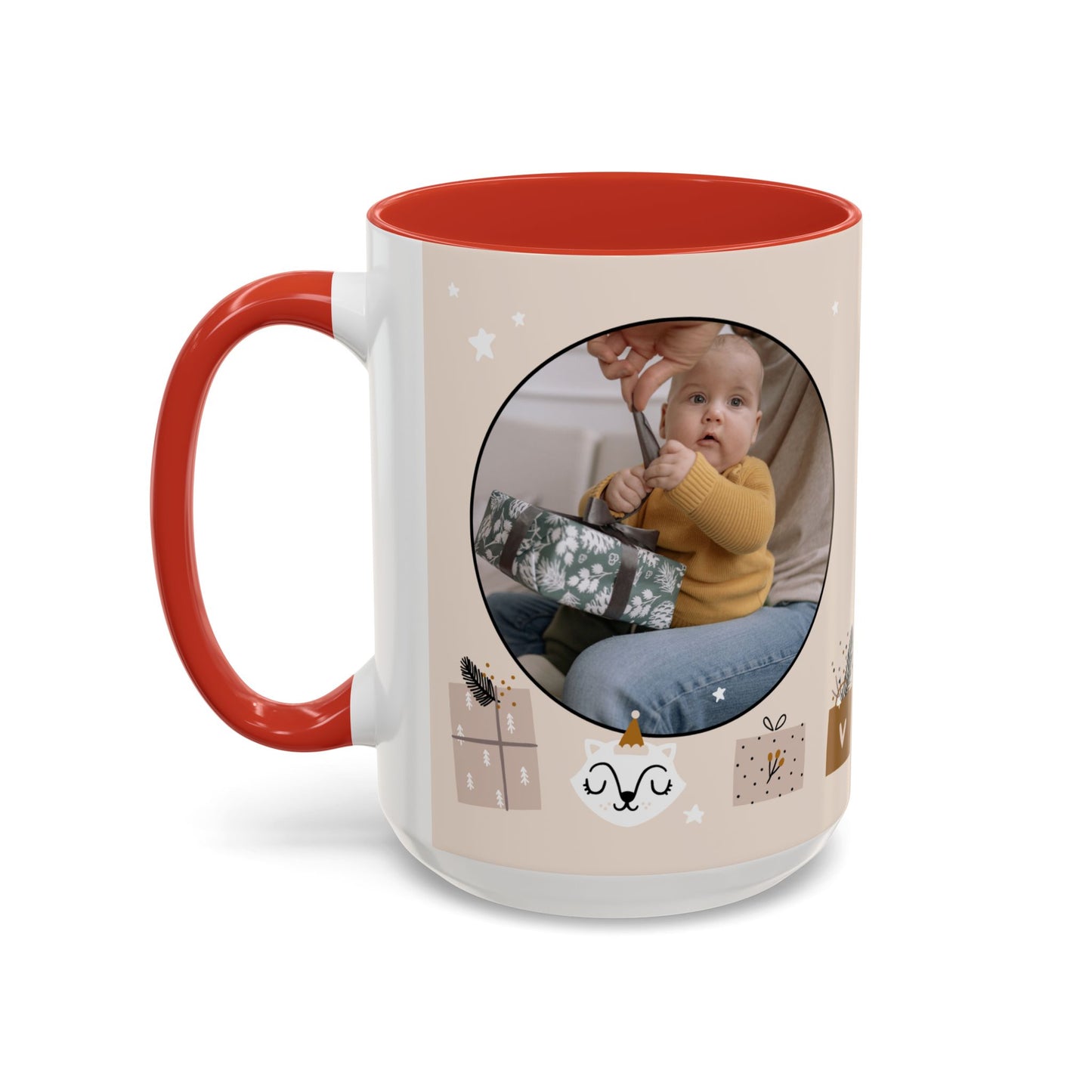 My First Christmas, Customizable - Accent Coffee Mug (11, 15oz) - 10860