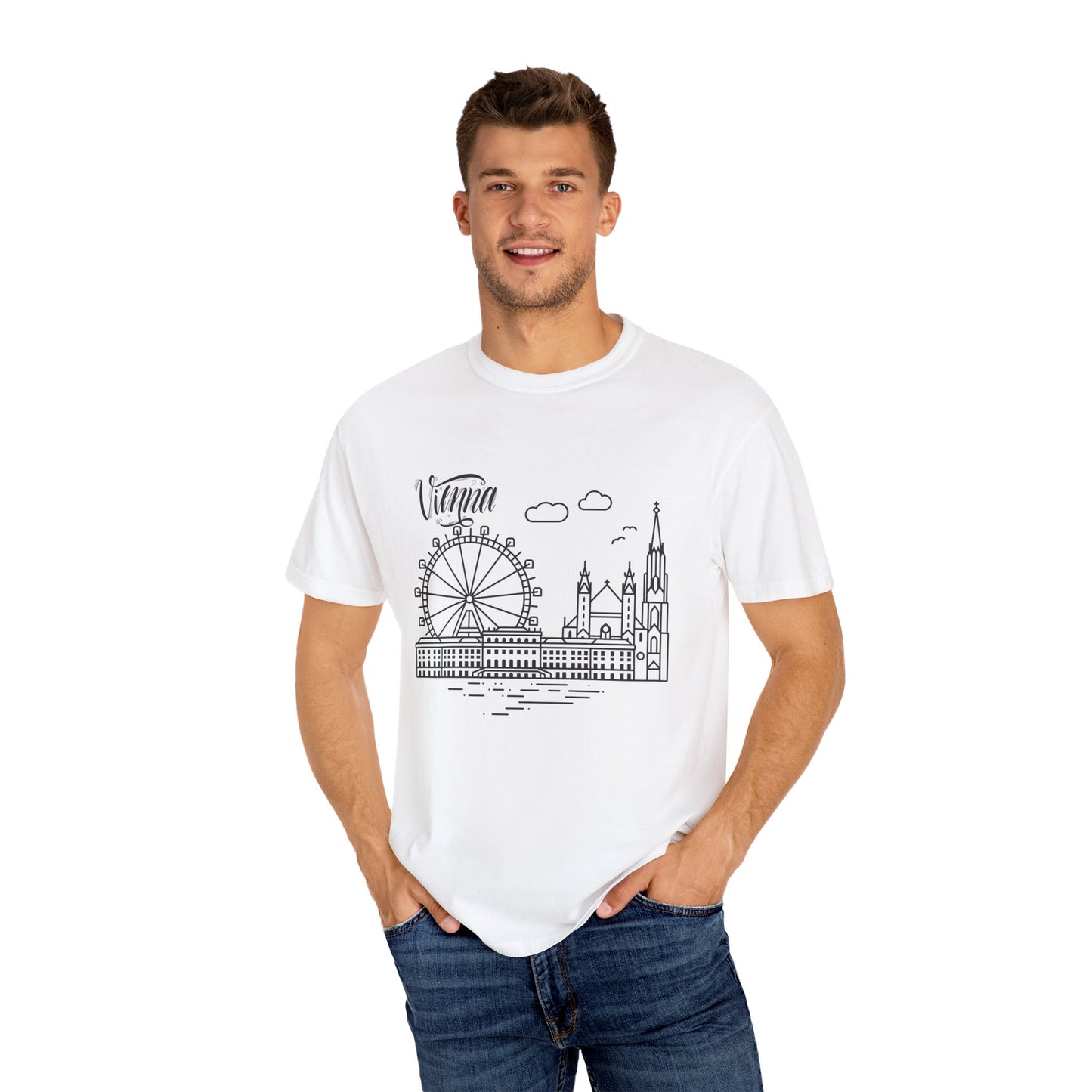 Vienna Unisex Garment-Dyed T-Shirt - Travel Souvenir Tee - 12205