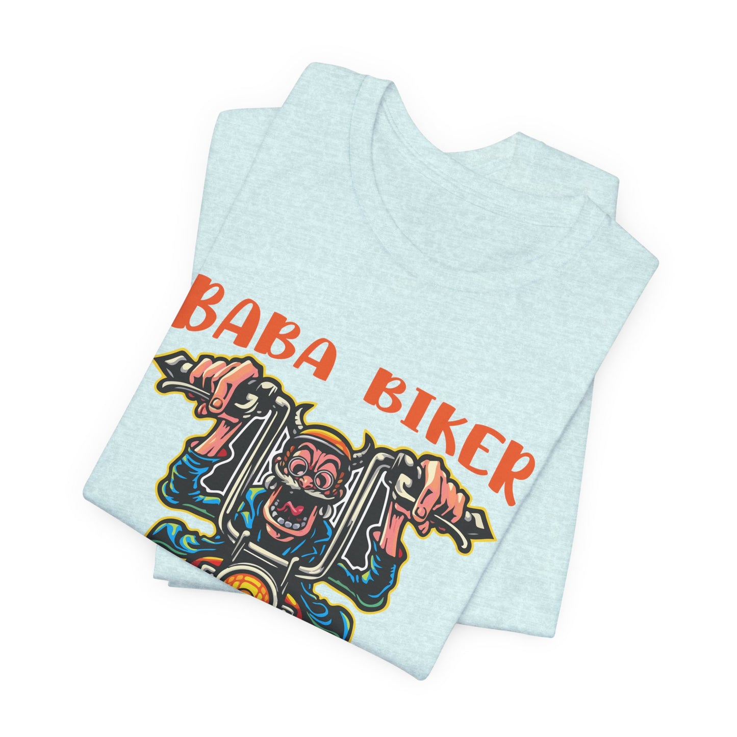 Baba Biker, Riding, Meditating and Samadhi - Unisex Jersey Short Sleeve Tee - 13590