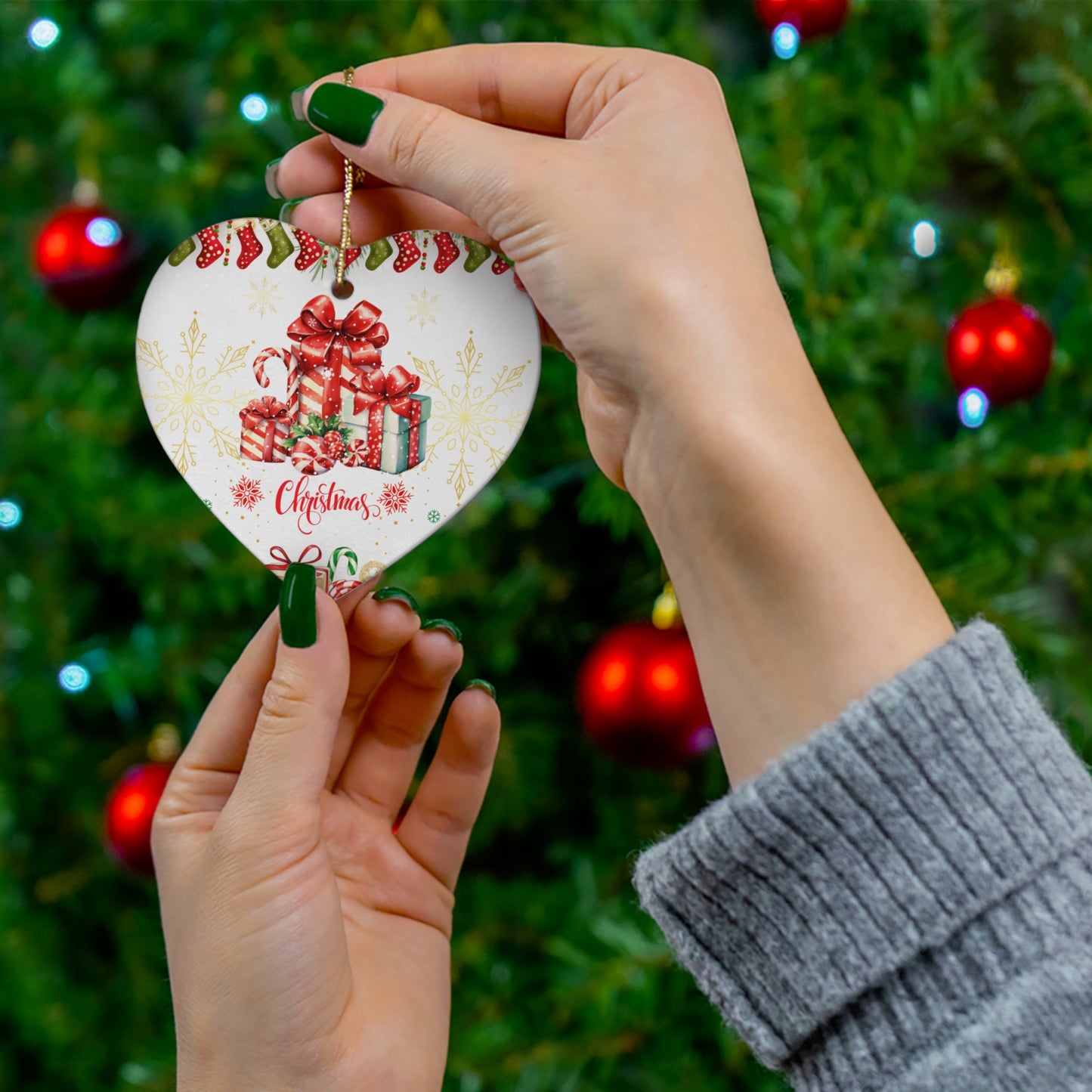 Christmas Gift - Ceramic Ornament, 4 Shapes