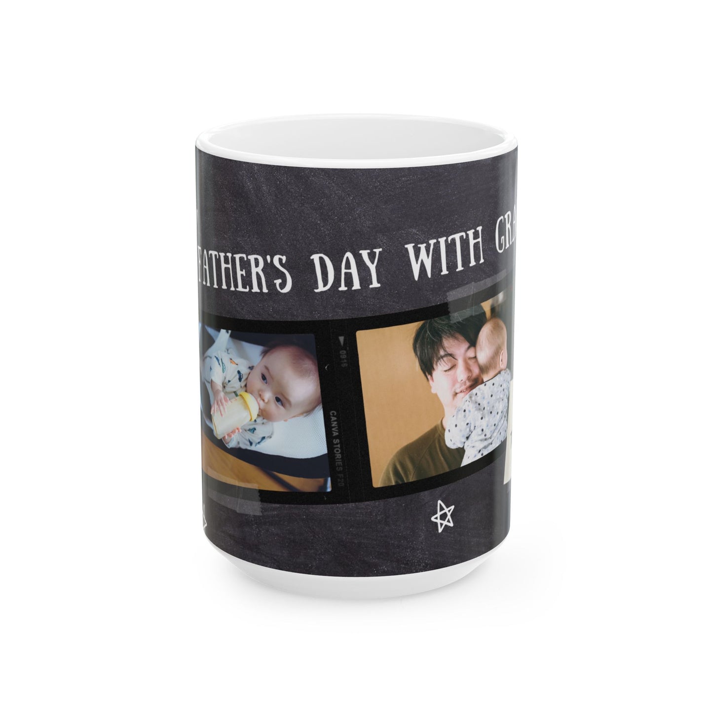 Personalized 1st Father's Day Ceramic Mug, Gift for Dads, Custom Photo Mug, Coffee Cup, Unique Father's Day Present - 14059