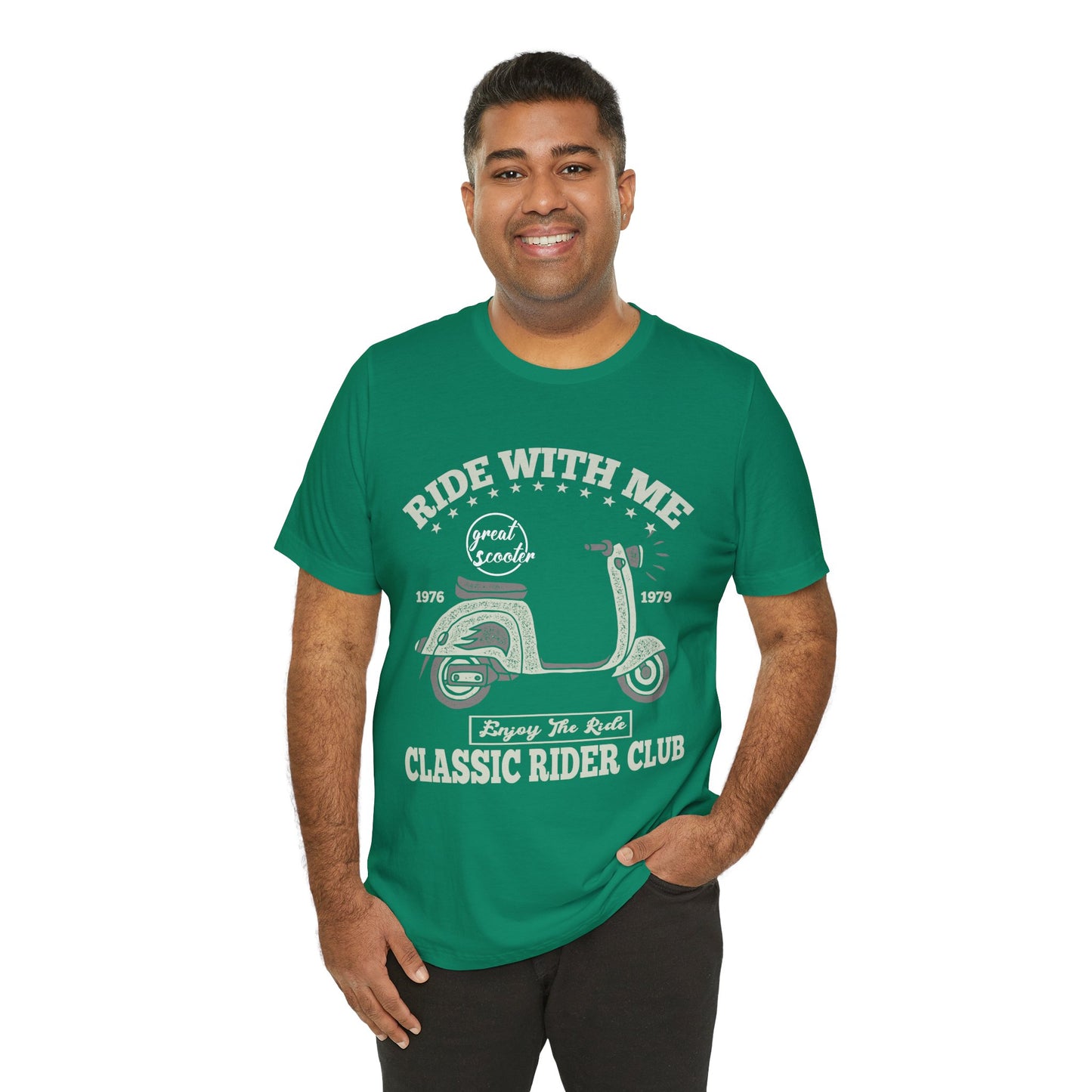 Ride With Mt, Great Scooter - Unisex Jersey Short Sleeve Tee - 13215