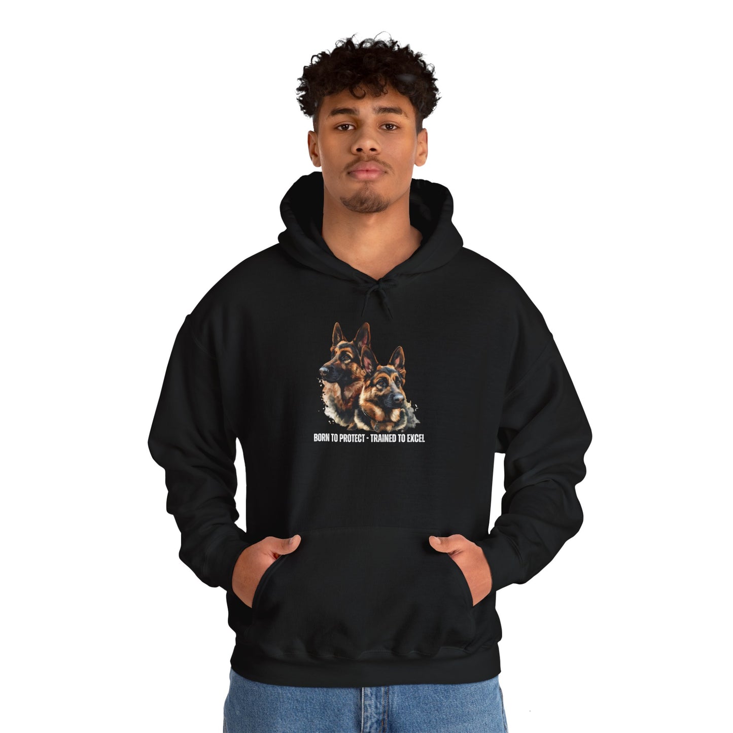 German Shepherds: Born to Protect - Unisex Heavy Blend™ Hooded Sweatshirt