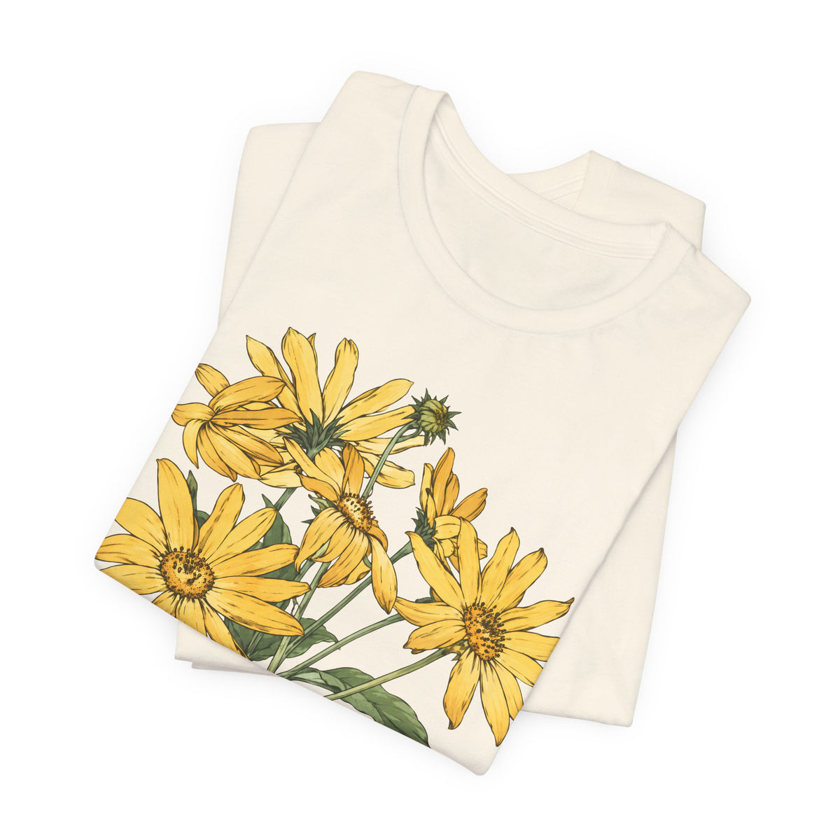 Yellow Daisy Botanical T-Shirt, Vintage Floral Garden Tee - 14503