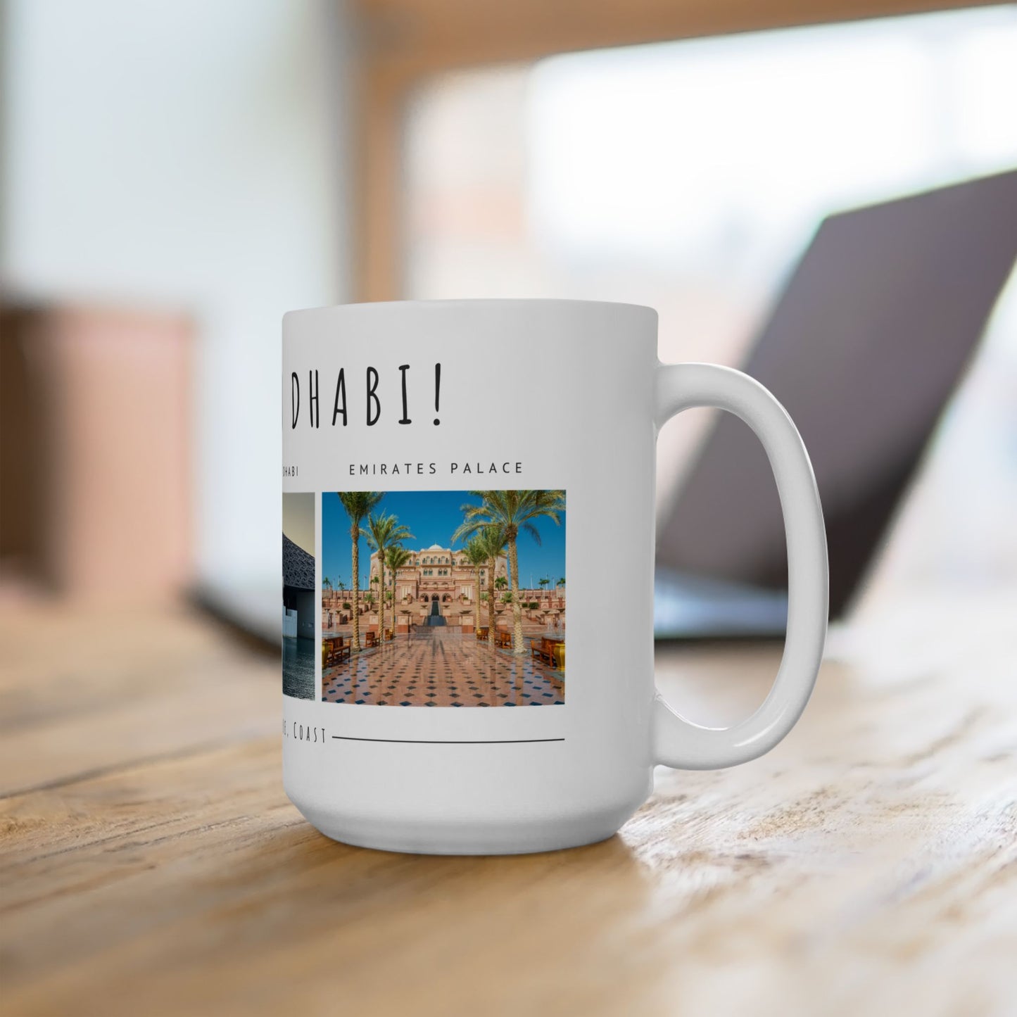 Hello Abu Dhabi! Ceramic Mug - 11oz & 15oz Coffee Cup with Scenic Design - 12097