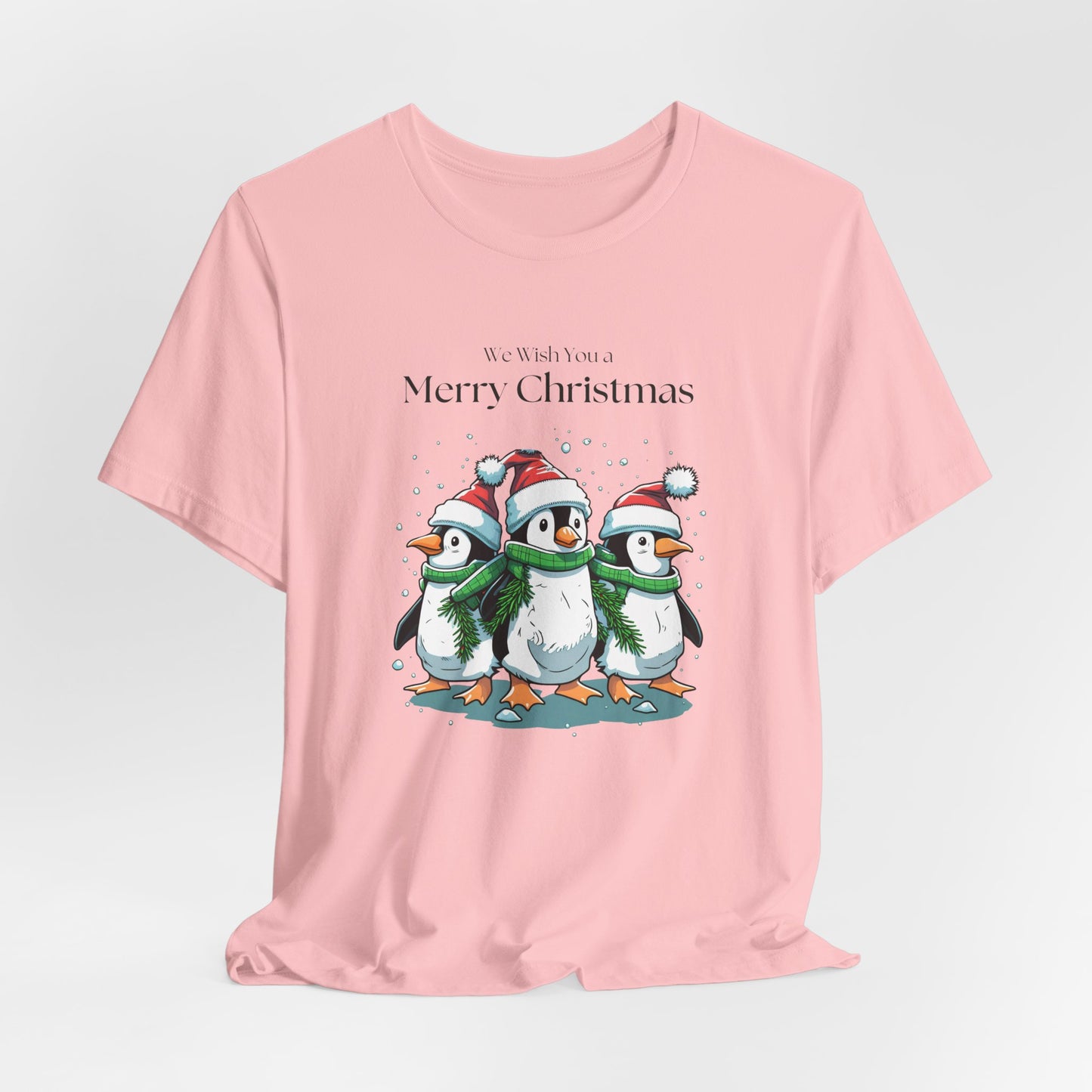 Penguins, We Wish You A Merry Christmas - Unisex Jersey Short Sleeve Tee - 10198