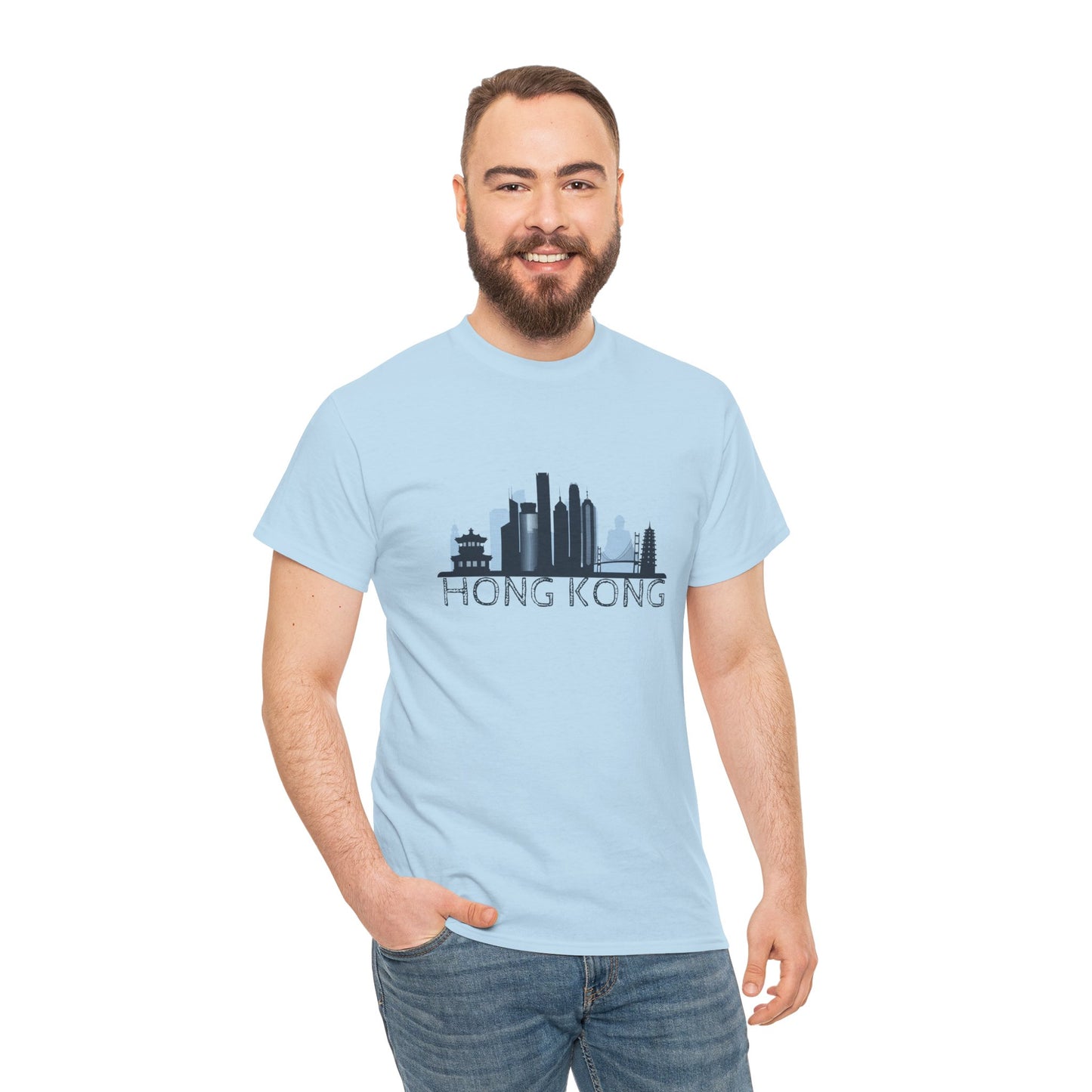 Hong Kong Unisex Heavy Cotton Tee | Casual Travel Shirt - 12042