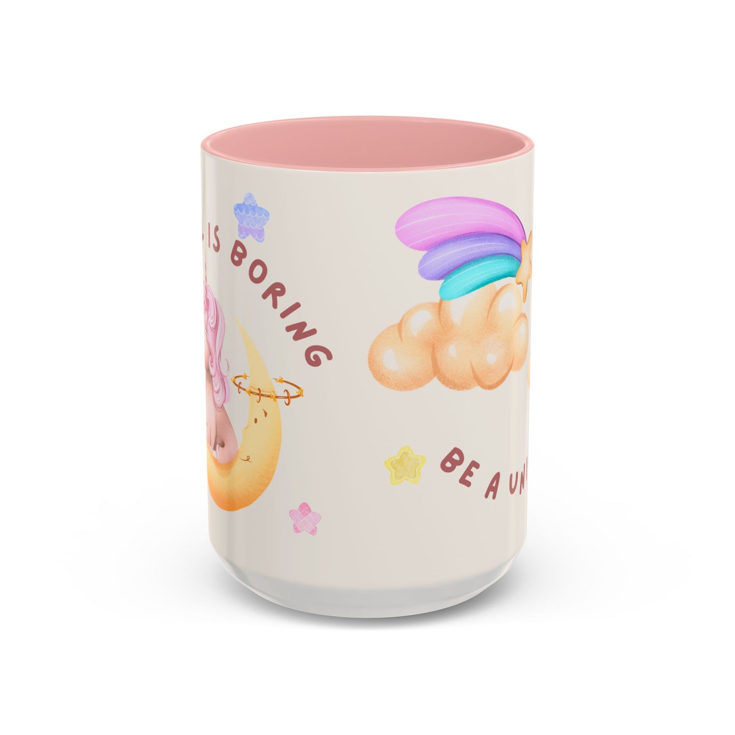 Normal is Boring, Be A Unicorn - Accent Coffee Mug (11, 15oz) - 11084