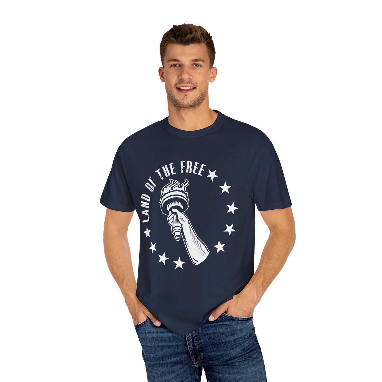 Land Of the Free Graphic T-Shirt, Casual Wear for Independence Day, Gift for Freedom Lovers, Unisex Tee for Everyday Style, Comfort and Style - 13640