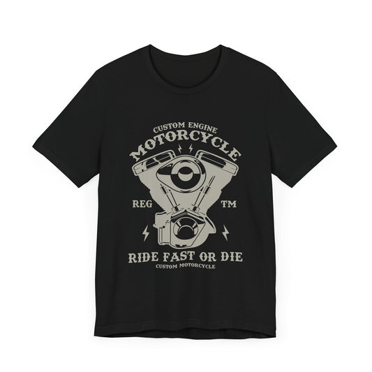 Custom Engine Motorcycle - Unisex Jersey Short Sleeve Tee