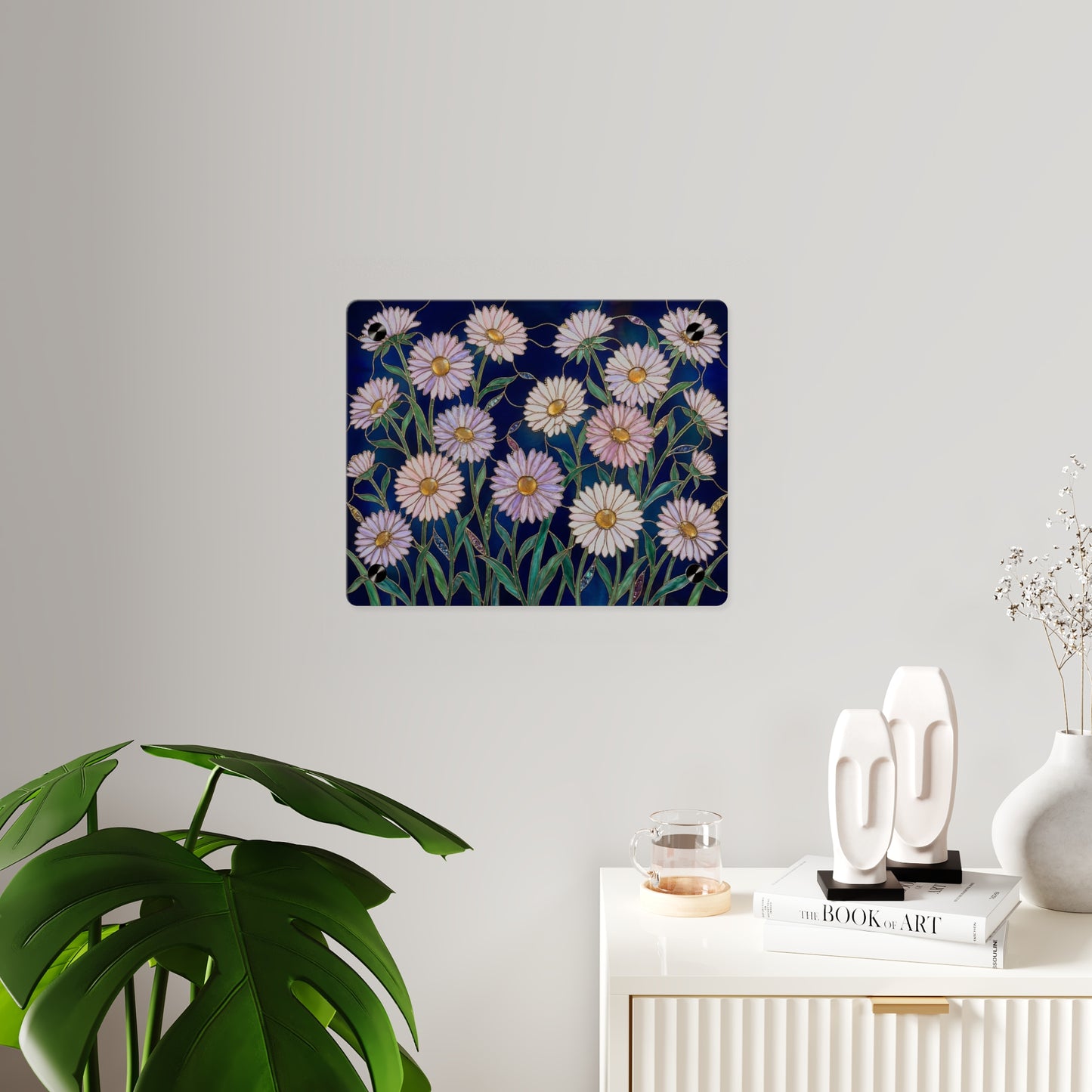 Aster Field Acrylic Wall Art Panel — Floral Home Décor - 14607