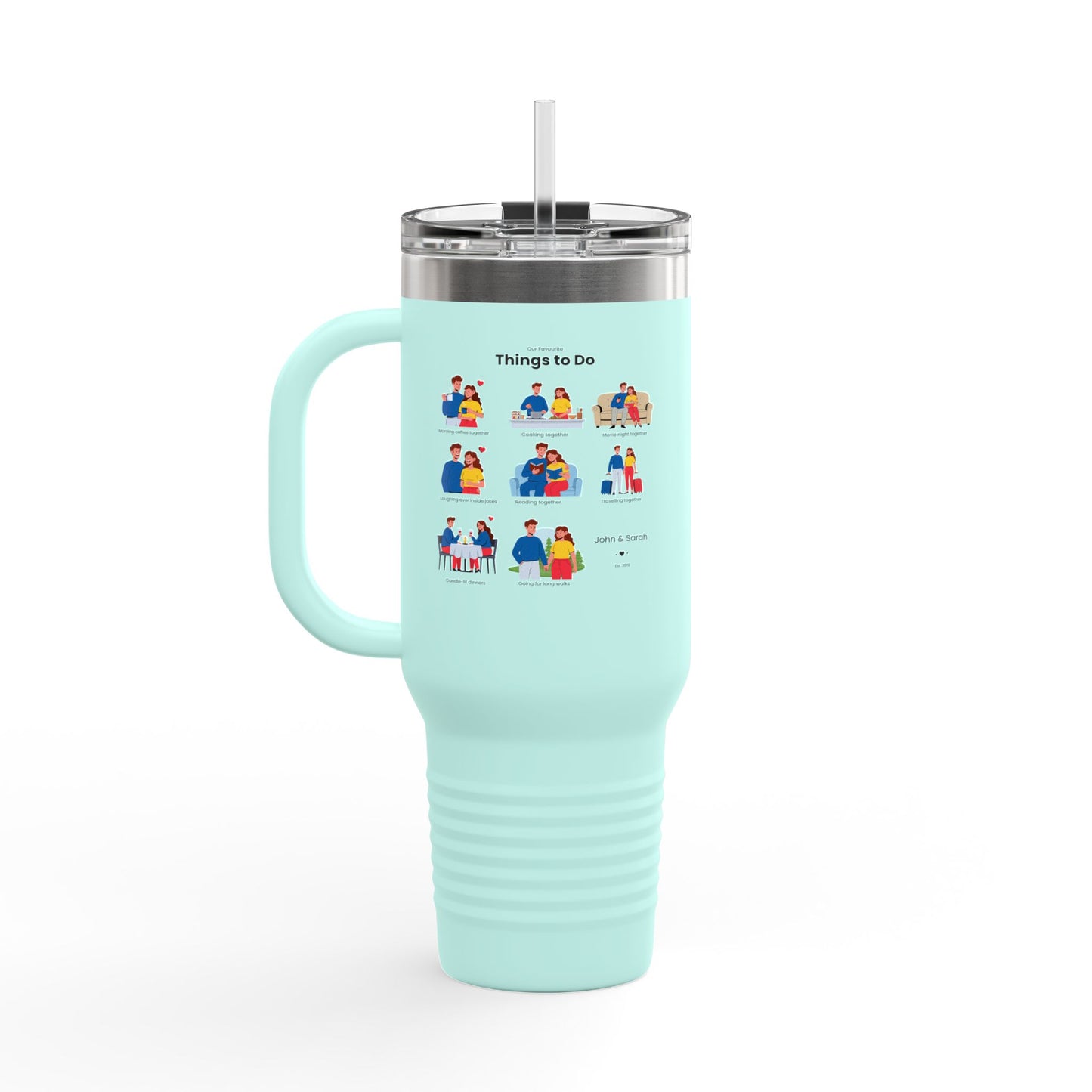 Our Favourite Things to Do Together – Personalised Valentine’s 40oz Insulated Travel Tumbler - 14716