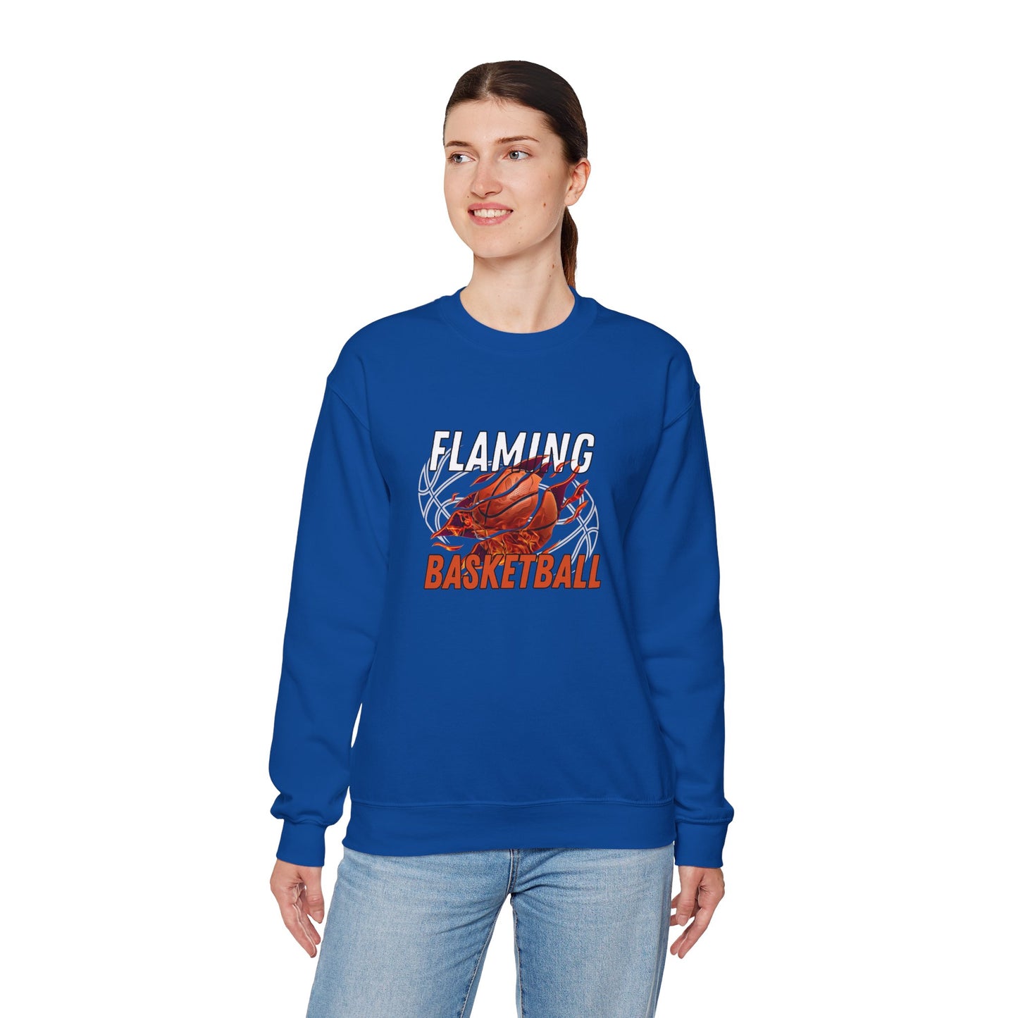 Flaming Basketball - Unisex Heavy Blend™ Crewneck Sweatshirt - 10671