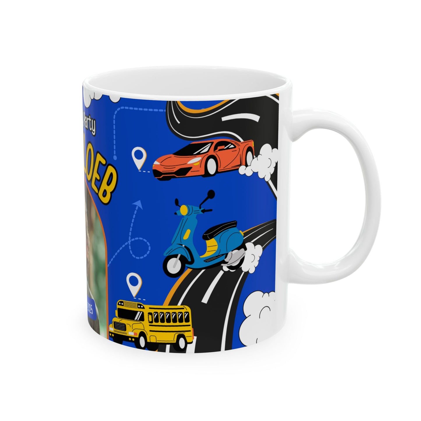 Happy Birthday, Car-Loving Boy, Details Customizable - Ceramic Mug, (11oz, 15oz) - 11236
