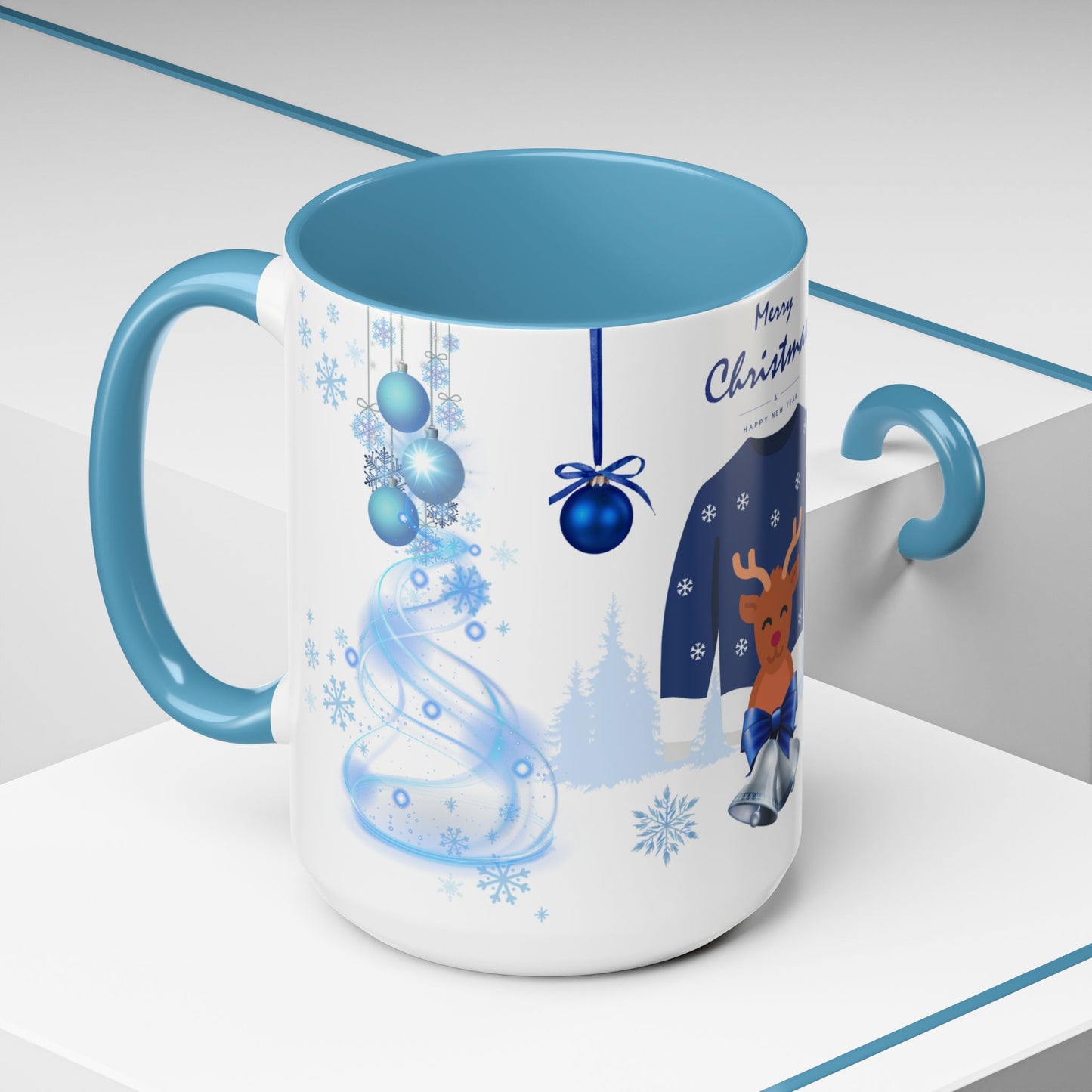 Blue Christmas - Accent Coffee Mug (11, 15oz)