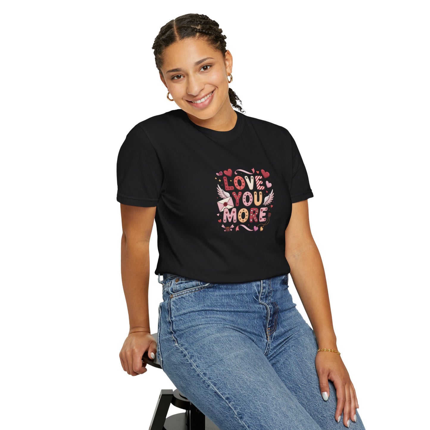 Love You More – Cute Valentine Graphic T-Shirt  - 14740