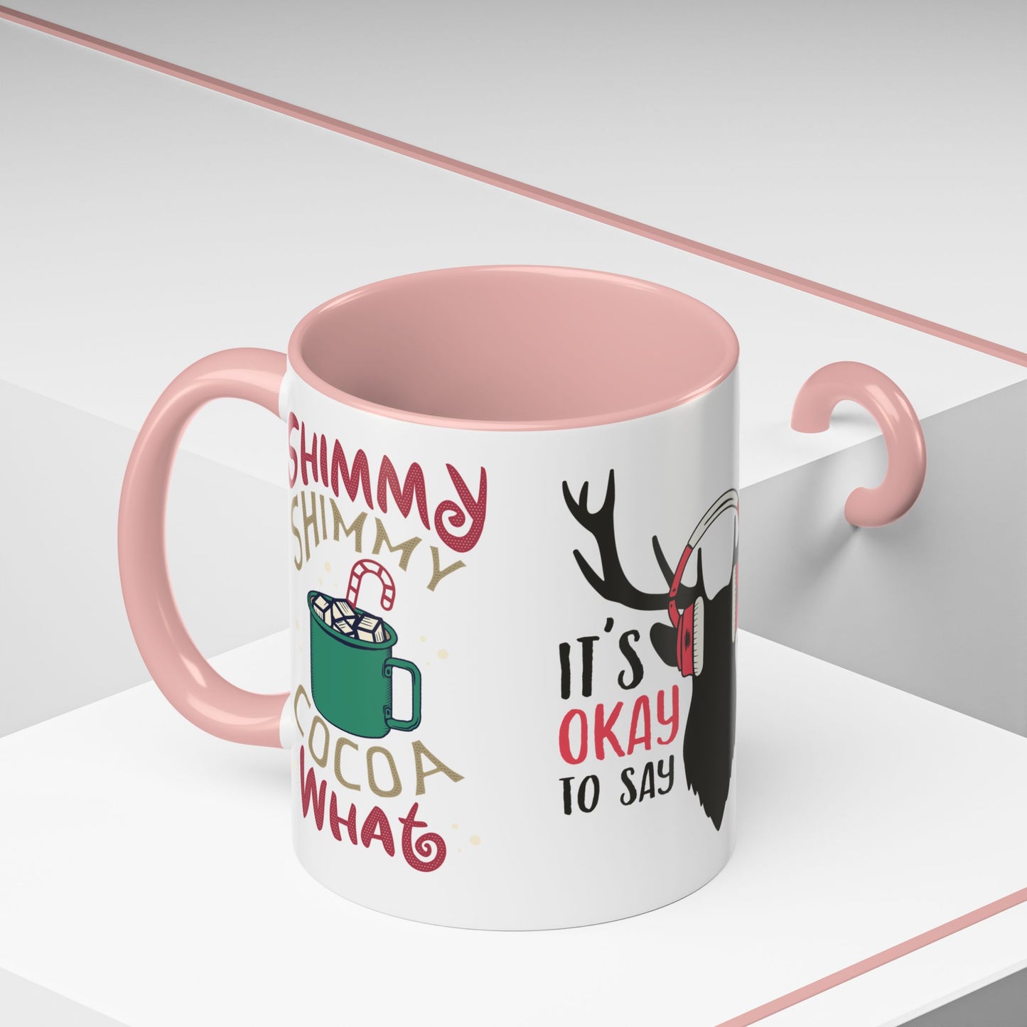 It's Ok To Say Ho Ho! - Accent Coffee Mug (11, 15oz)