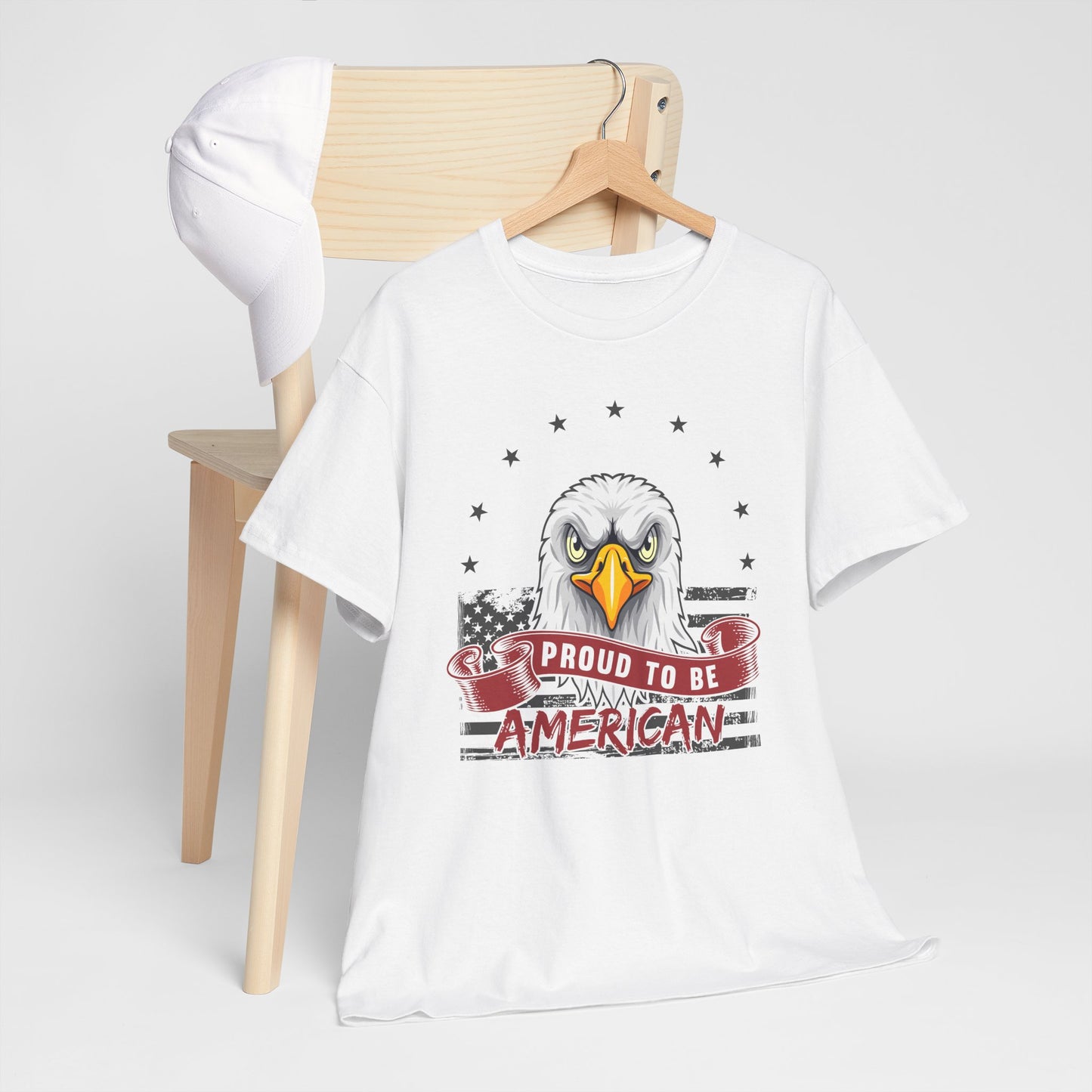 Proud to Be American Tee, Patriotic T-Shirt, USA Pride Shirt, Eagle Graphic Tee, Independence Day Gift, 4th of July Apparel - 13785