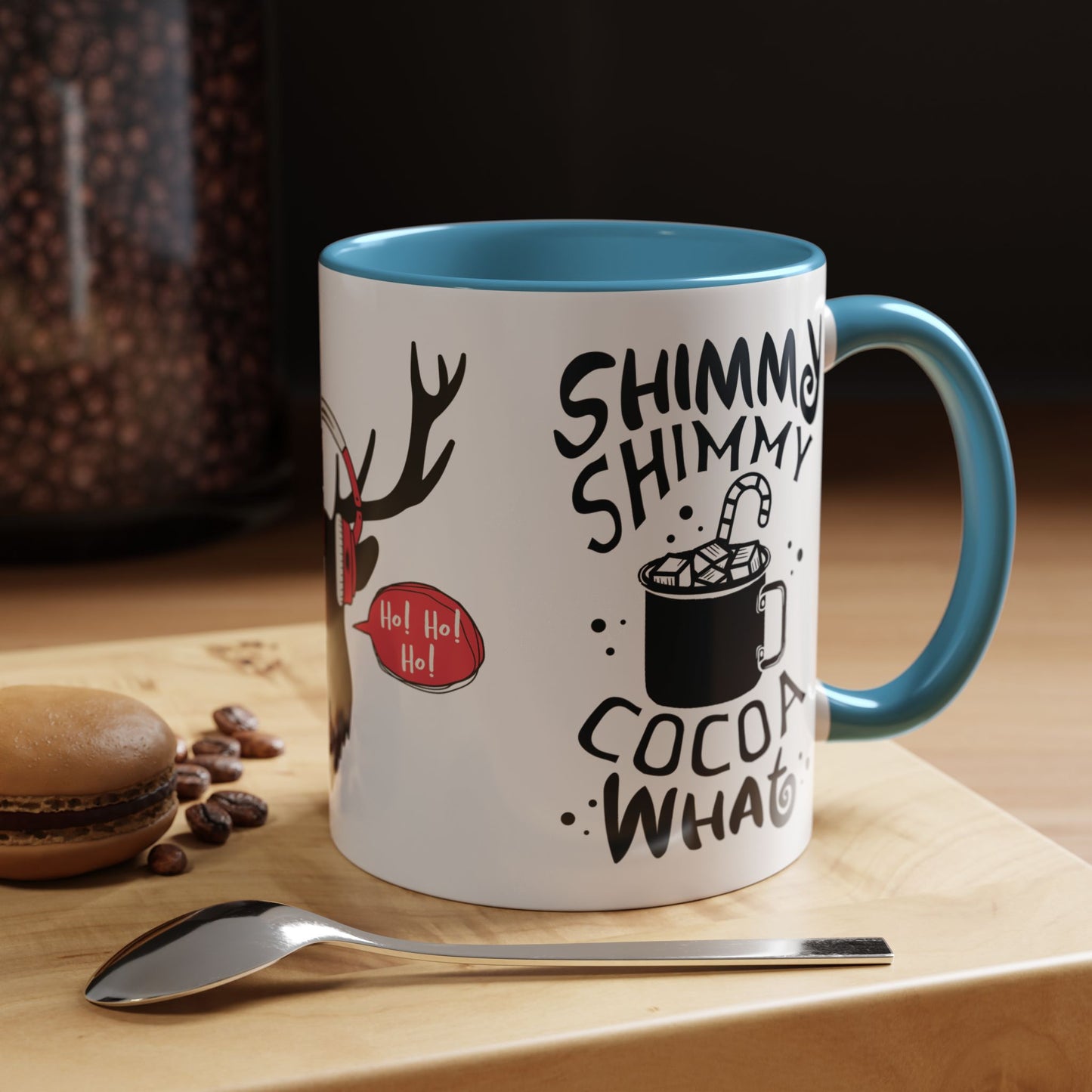 It's Ok To Say Ho Ho! - Accent Coffee Mug (11, 15oz)